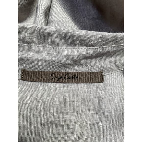 Enza Costa Grey French Linen Shirt Size 2 - Picture 4 of 5